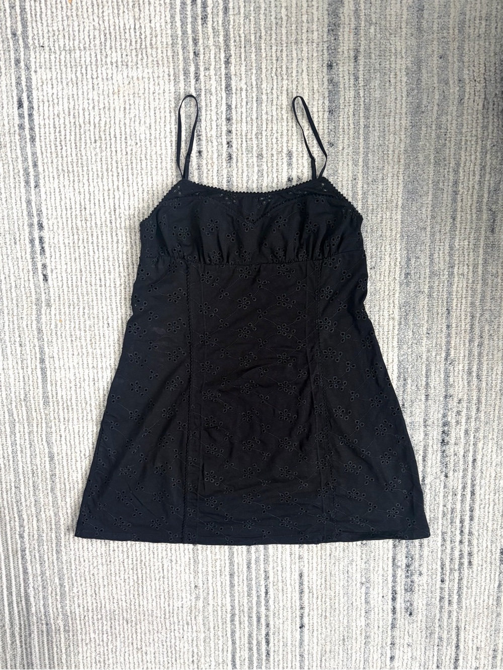 Free People Black Eyelet Dress Size L